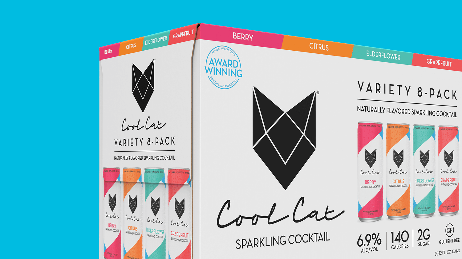 The Variety 8-Pack of Cool Cat Sparkling Cocktail.