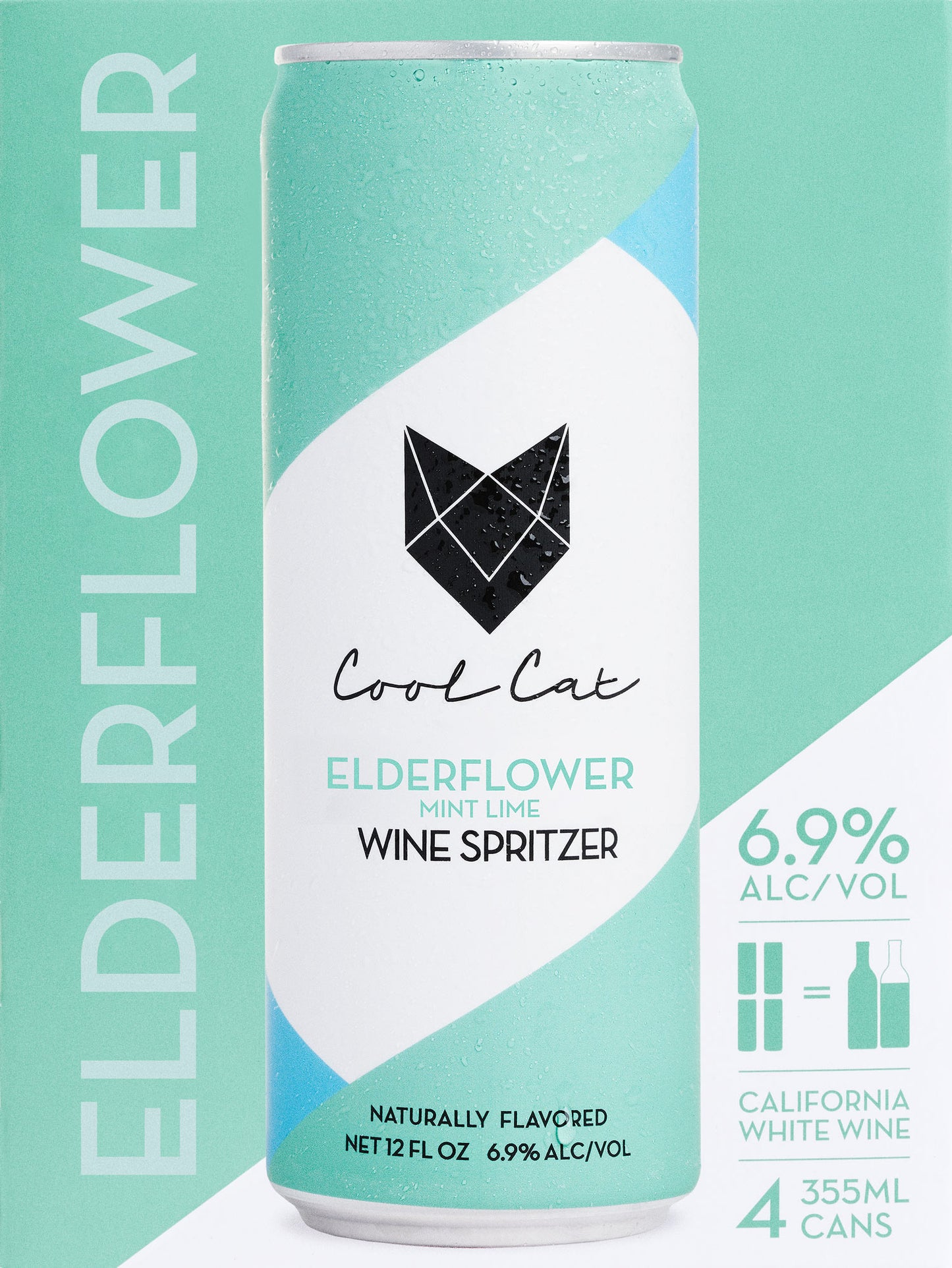 Product photo of the Cool Cat Elderflower Mint Lime Wine Spritzer.