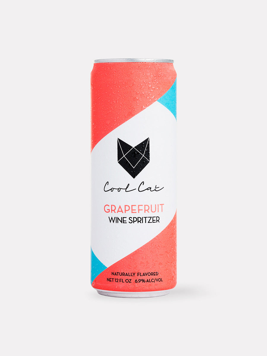 A can of Cool Cat Grapefruit Wine Spritzer.